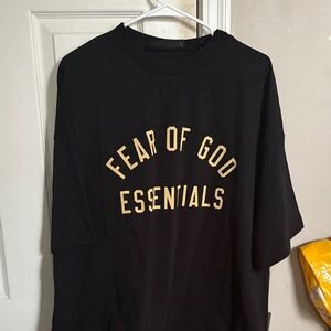 Essentials Black Tee with Gold Lettering